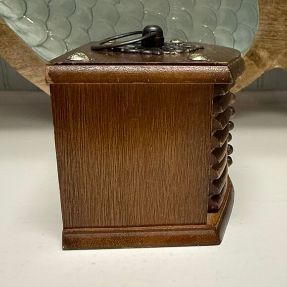 VINTAGE Wooden Mini Chest of Drawers Coaster Set Wood/Cork - Picture 4 of 12